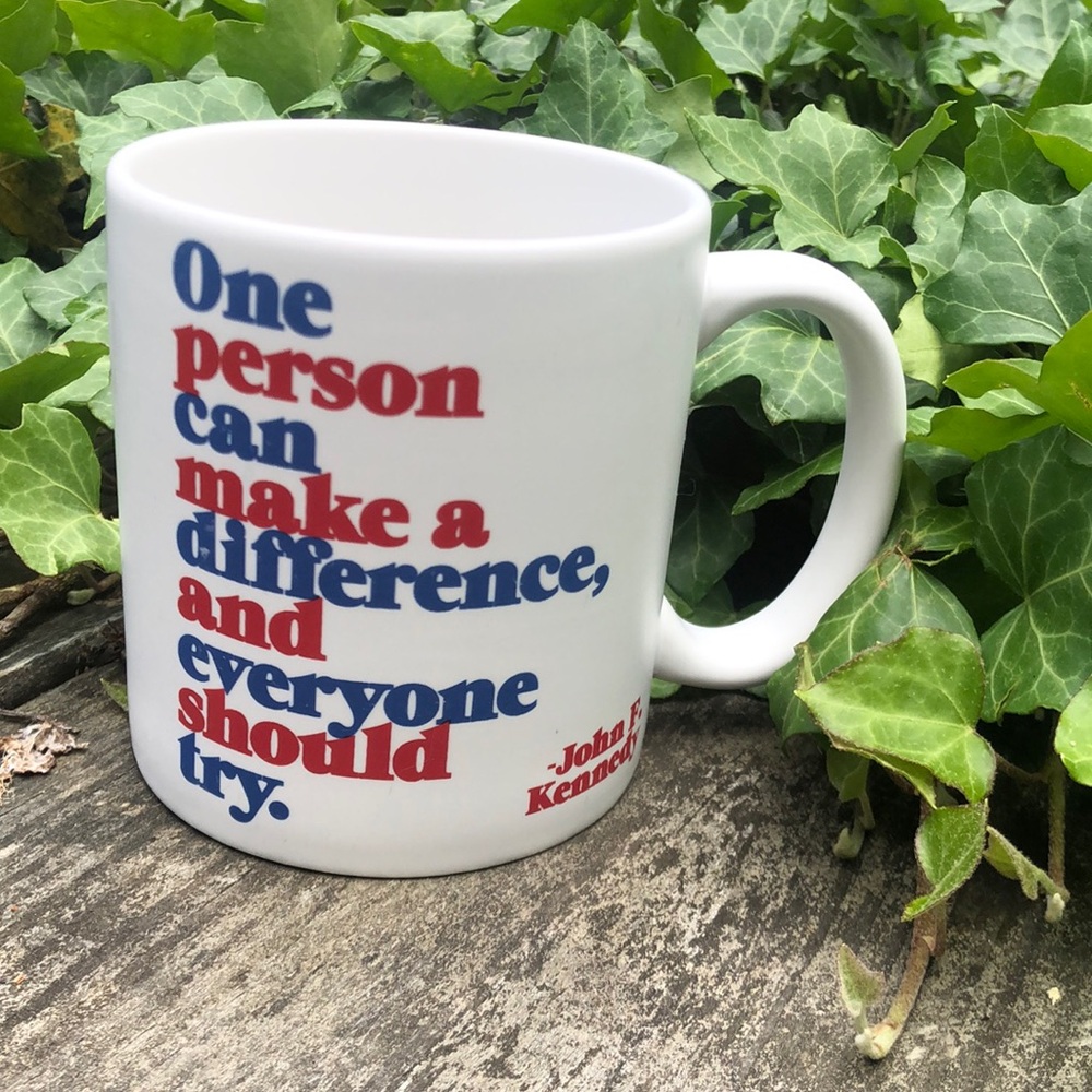 ⭐️🇺🇸John F. Kennedy “JFK” Blue Red White "Make a Difference" by Quotable Mug